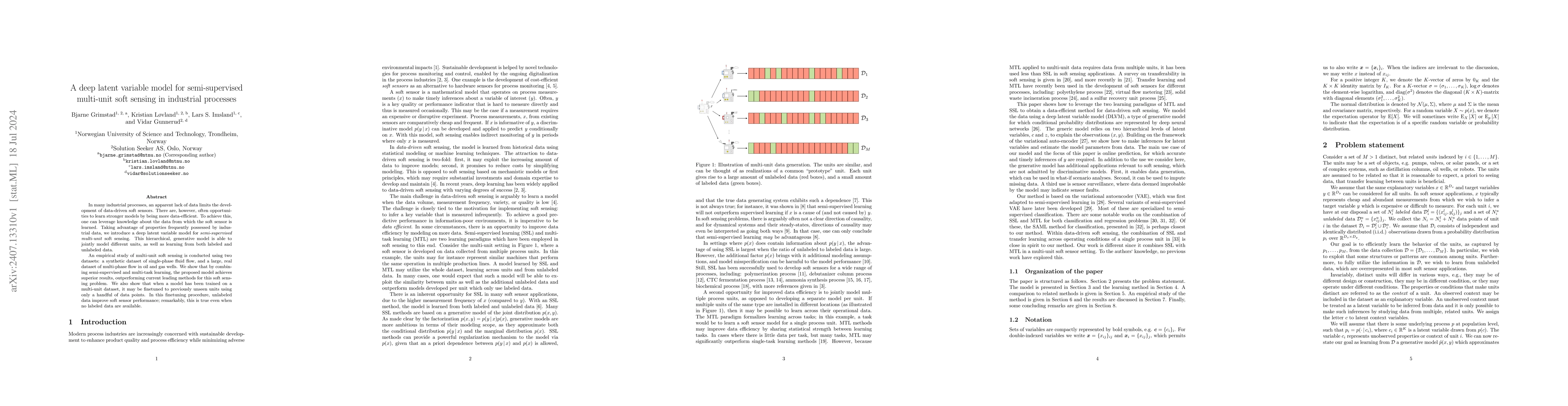 Thumbnail for A deep latent variable model for semi-supervised multi-unit soft sensing
  in industrial processes
