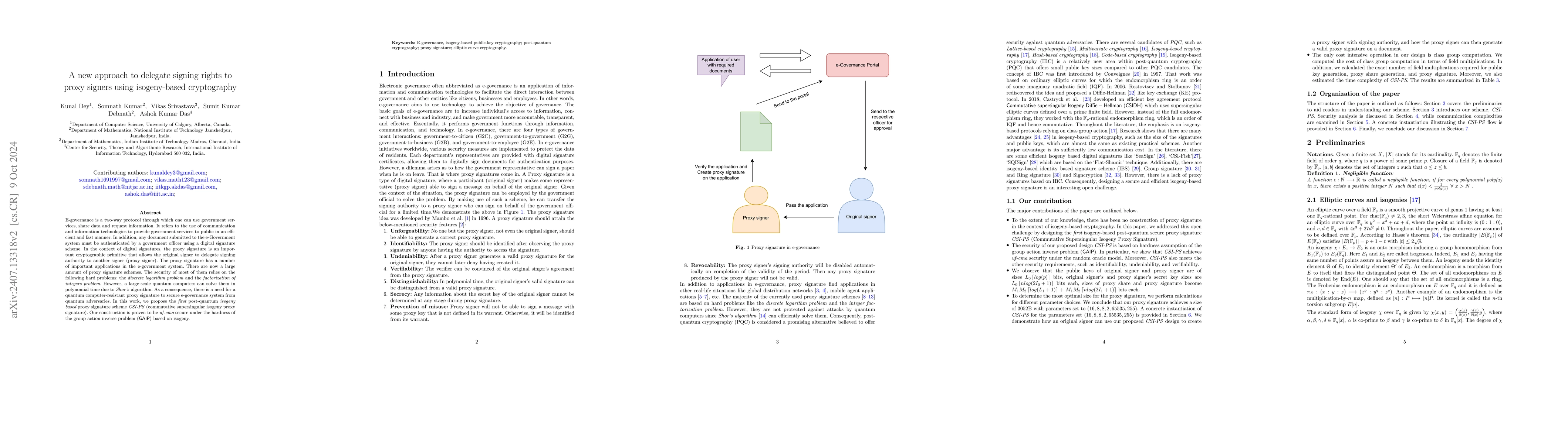 Thumbnail for A new approach to delegate signing rights to proxy signers using
  isogeny-based cryptography