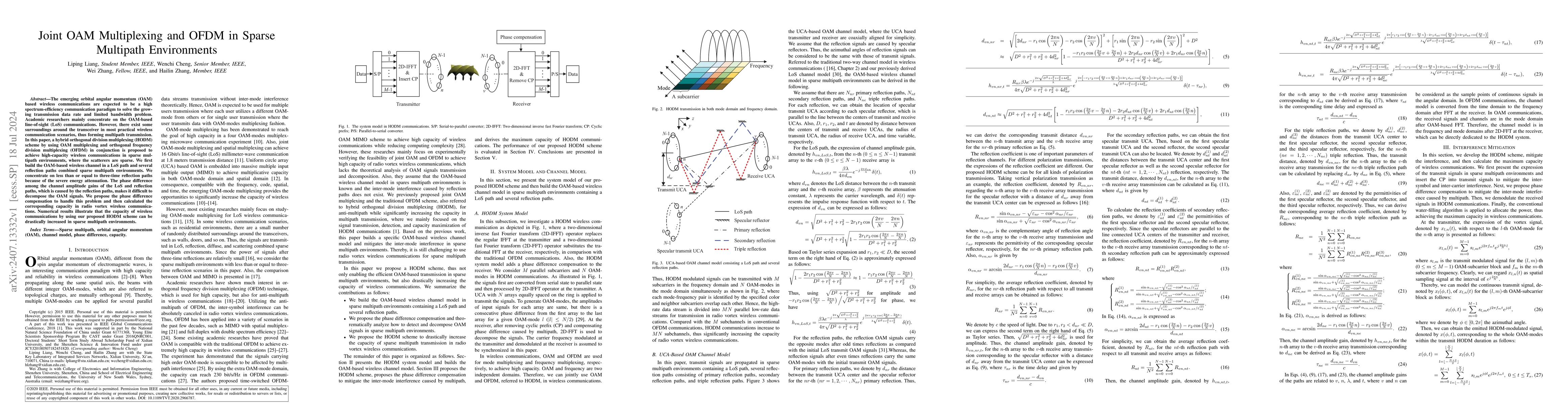 Thumbnail for Joint OAM Multiplexing and OFDM in Sparse Multipath Environments