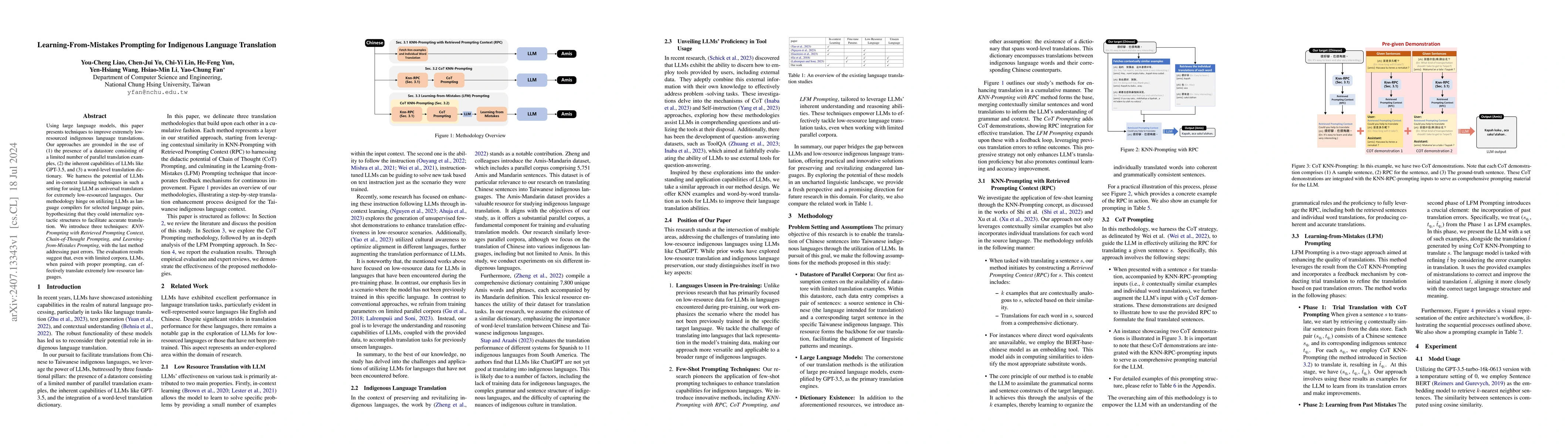 Thumbnail for Learning-From-Mistakes Prompting for Indigenous Language Translation