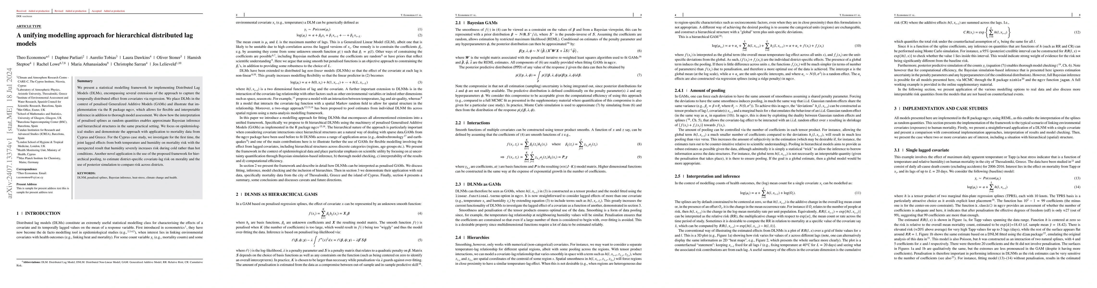 Thumbnail for A unifying modelling approach for hierarchical distributed lag models