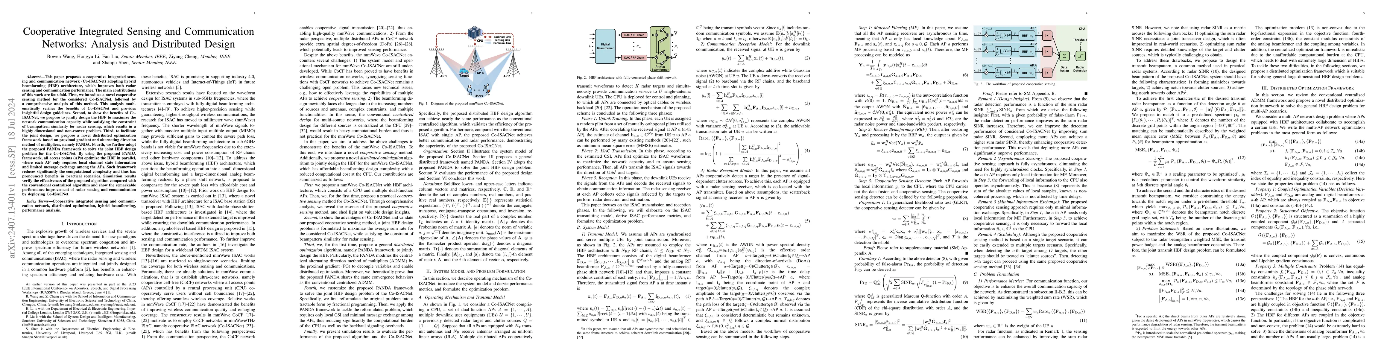 Thumbnail for Cooperative Integrated Sensing and Communication Networks: Analysis and
  Distributed Design