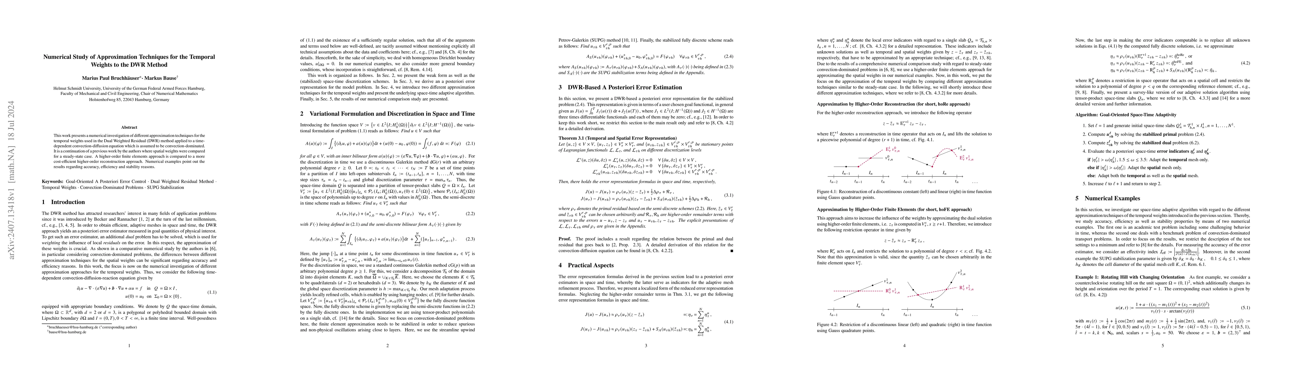 Thumbnail for Numerical Study of Approximation Techniques for the Temporal Weights to
  the DWR Method