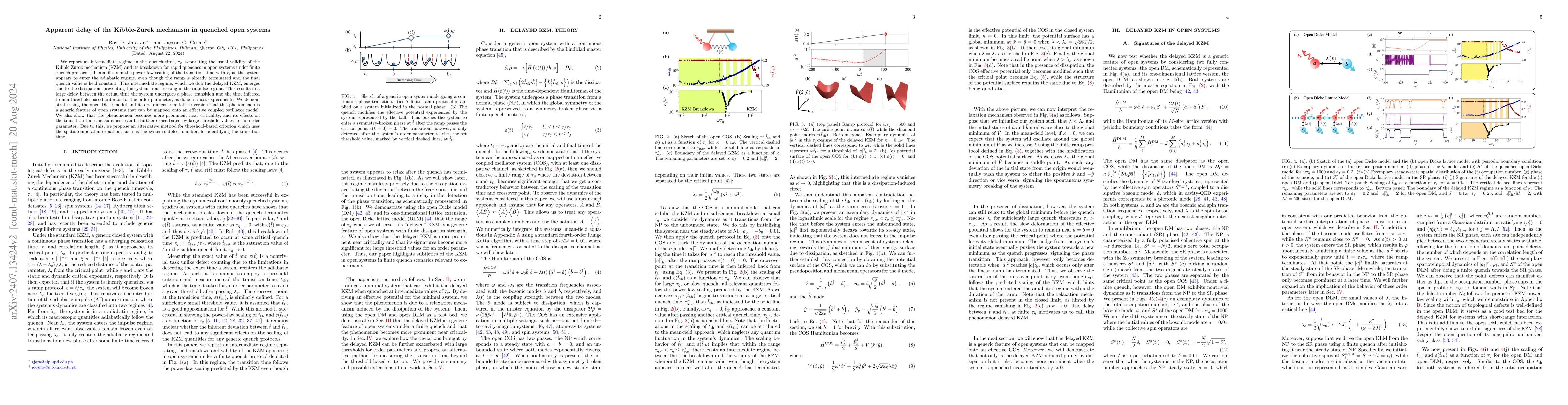 Thumbnail for Apparent delay of the Kibble-Zurek mechanism in quenched open systems