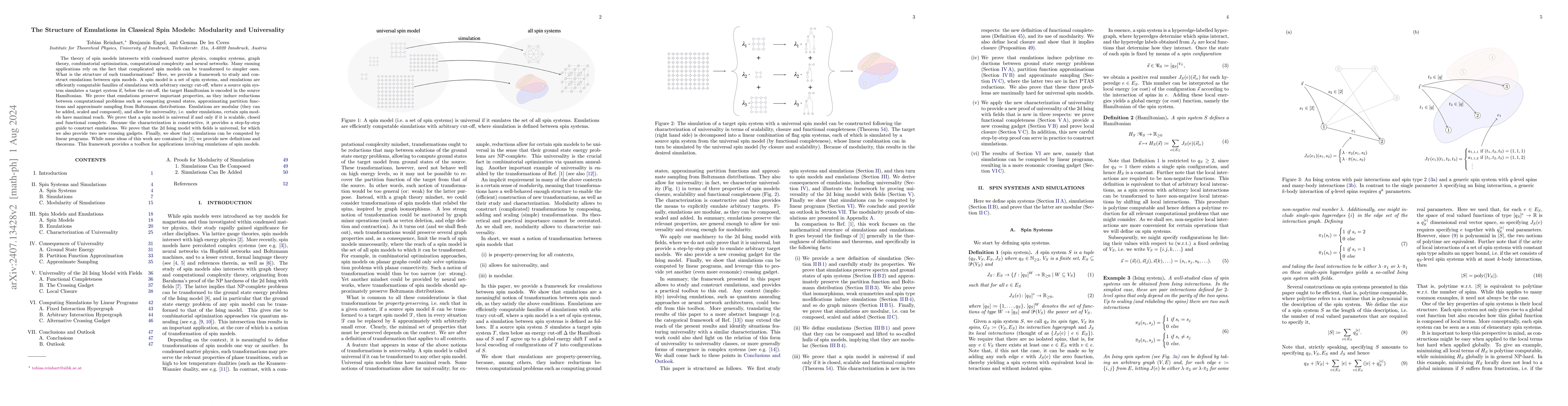 Thumbnail for The Structure of Emulations in Classical Spin Models: Modularity and
  Universality