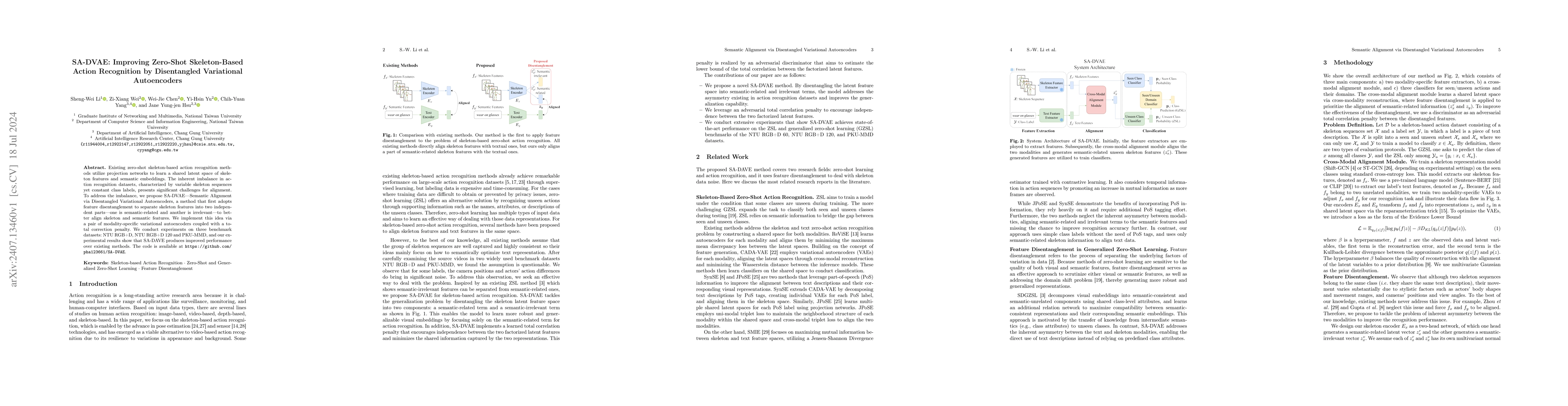 Thumbnail for SA-DVAE: Improving Zero-Shot Skeleton-Based Action Recognition by
  Disentangled Variational Autoencoders