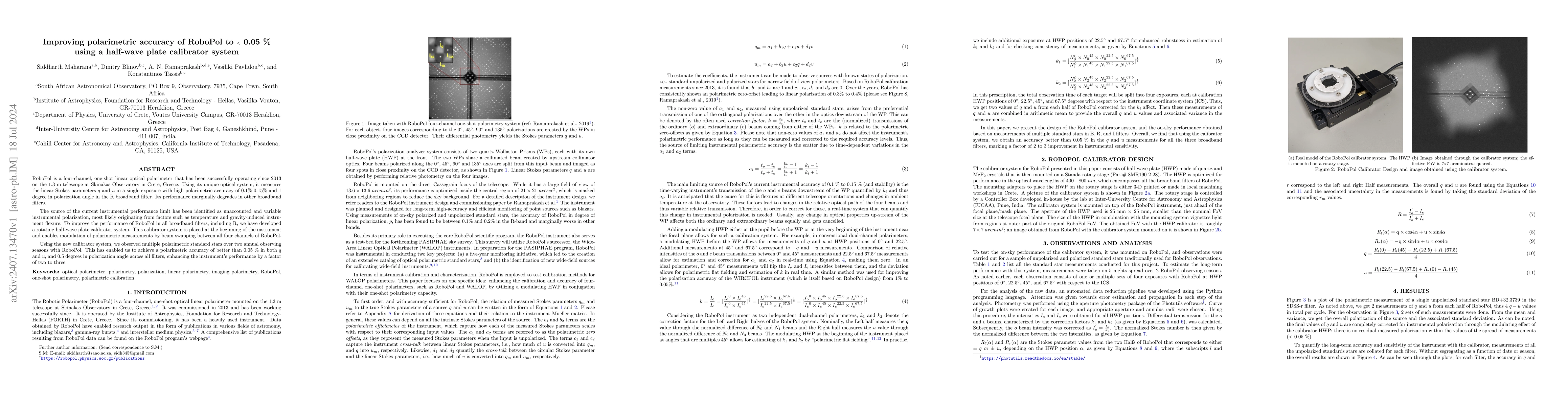 Thumbnail for Improving polarimetric accuracy of RoboPol to $<$ 0.05 % using a
  half-wave plate calibrator system