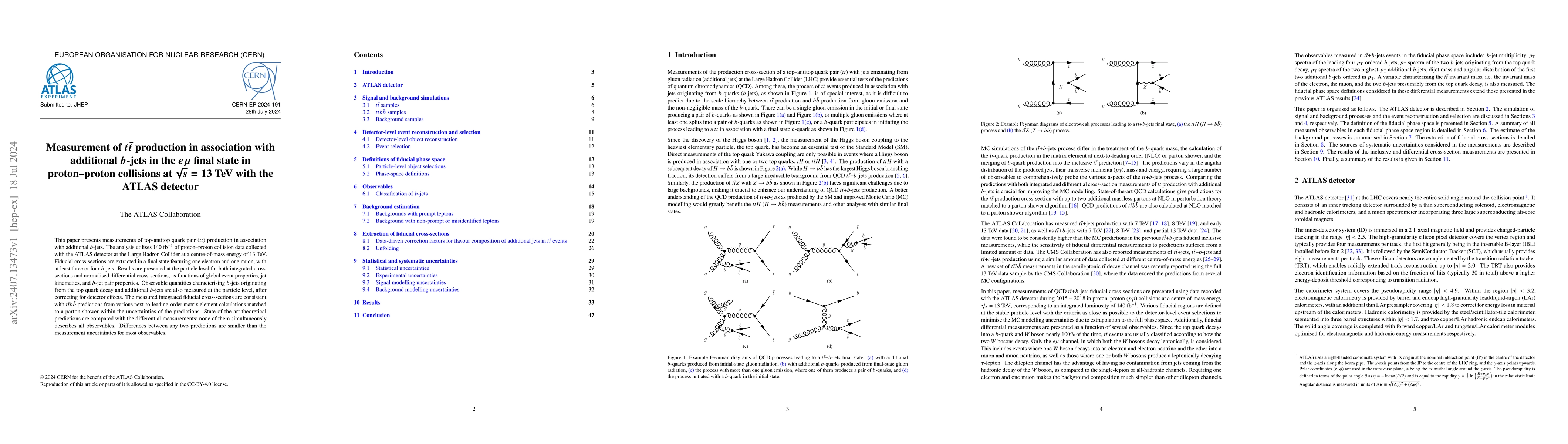 Thumbnail for Measurement of $t\bar{t}$ production in association with additional
  $b$-jets in the $eμ$ final state in proton-proton collisions at
  $\sqrt{s}$=13 TeV with the ATLAS detector