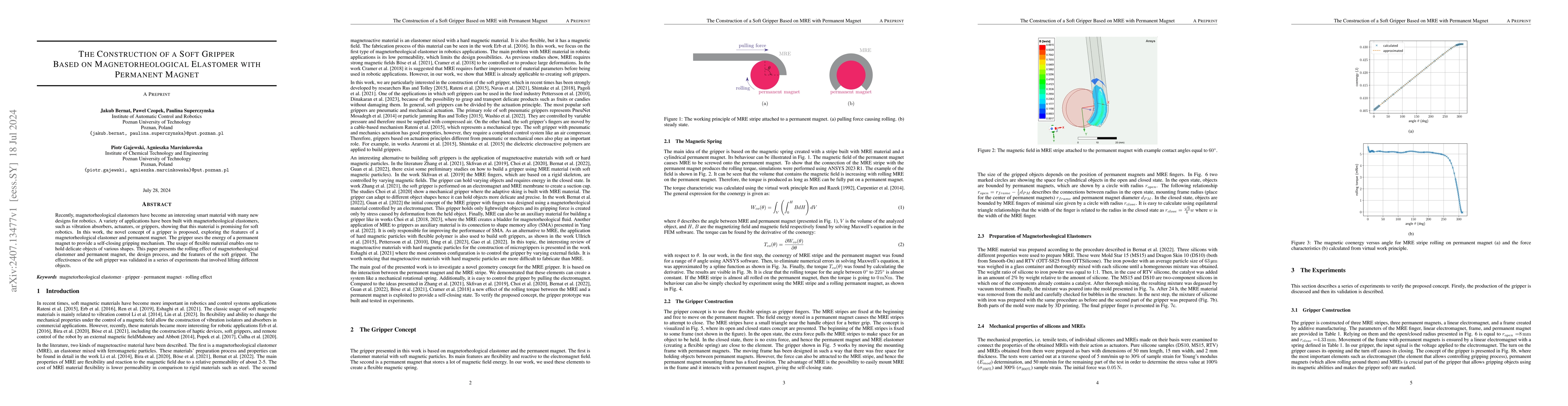 Thumbnail for The Construction of a Soft Gripper Based on Magnetorheological Elastomer
  with Permanent Magnet