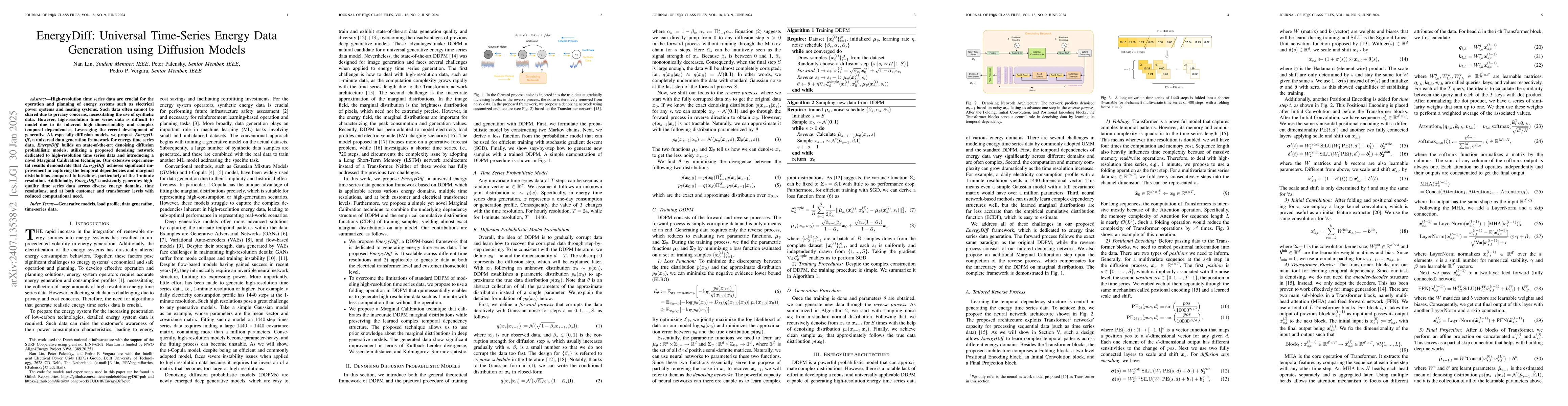 Thumbnail for EnergyDiff: Universal Time-Series Energy Data Generation using Diffusion
  Models