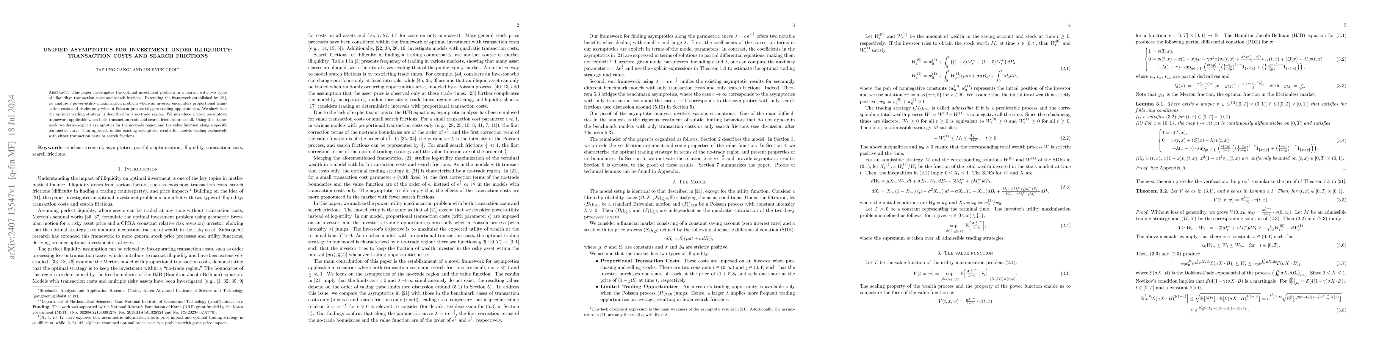 Thumbnail for Unified Asymptotics For Investment Under Illiquidity: Transaction Costs
  And Search Frictions