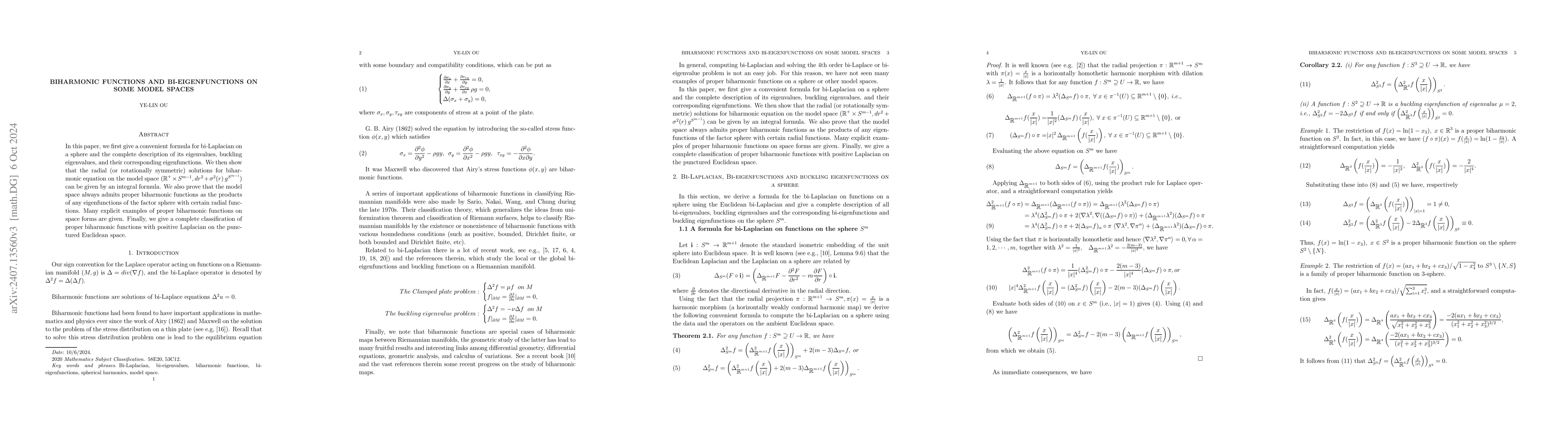 Thumbnail for Biharmonic functions and bi-eigenfunctions on some model spaces