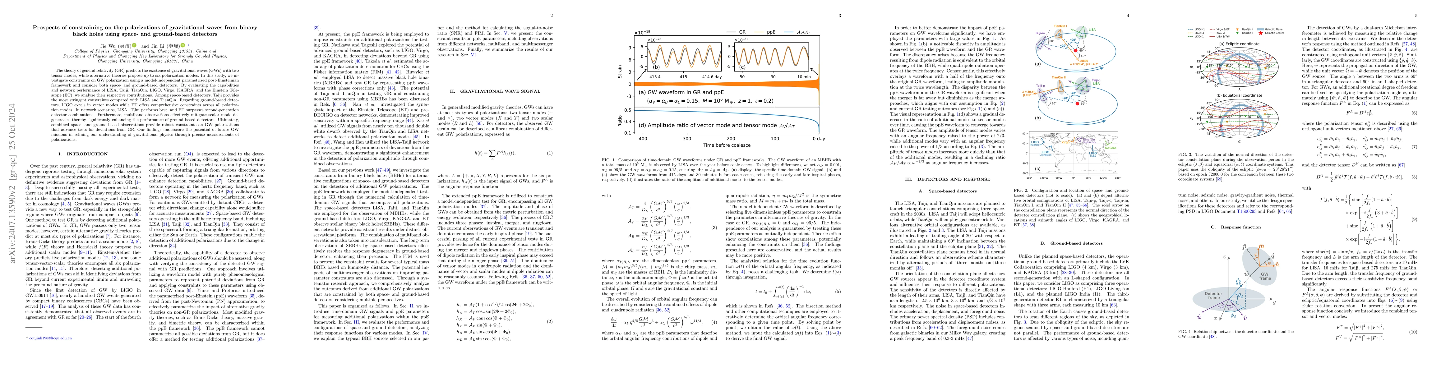 Thumbnail for Prospects of constraining on the polarizations of gravitational waves
  from binary black holes using space- and ground-based detectors