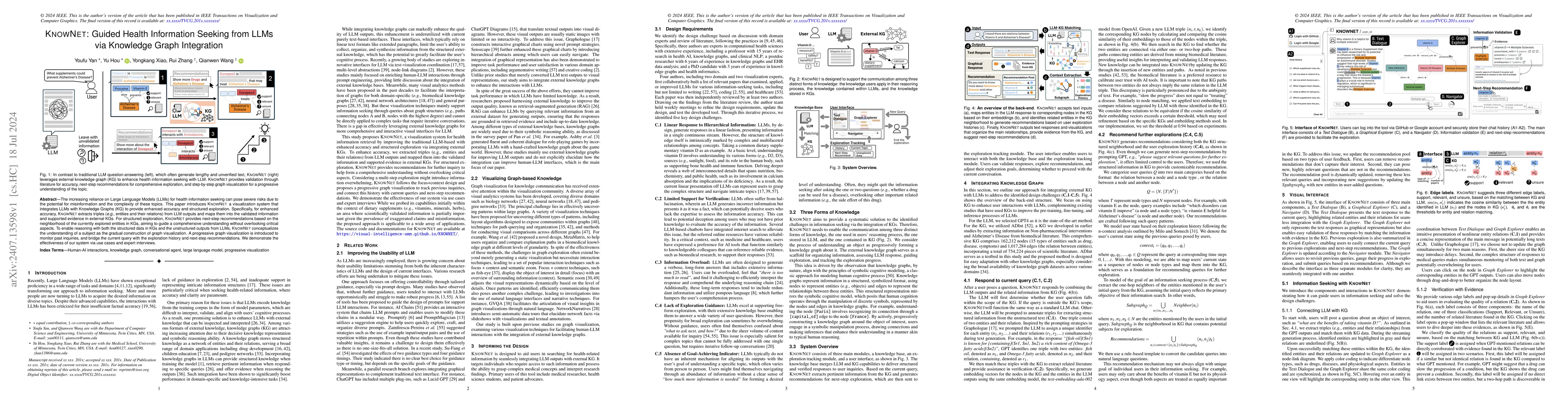 Thumbnail for KNOWNET: Guided Health Information Seeking from LLMs via Knowledge Graph
  Integration