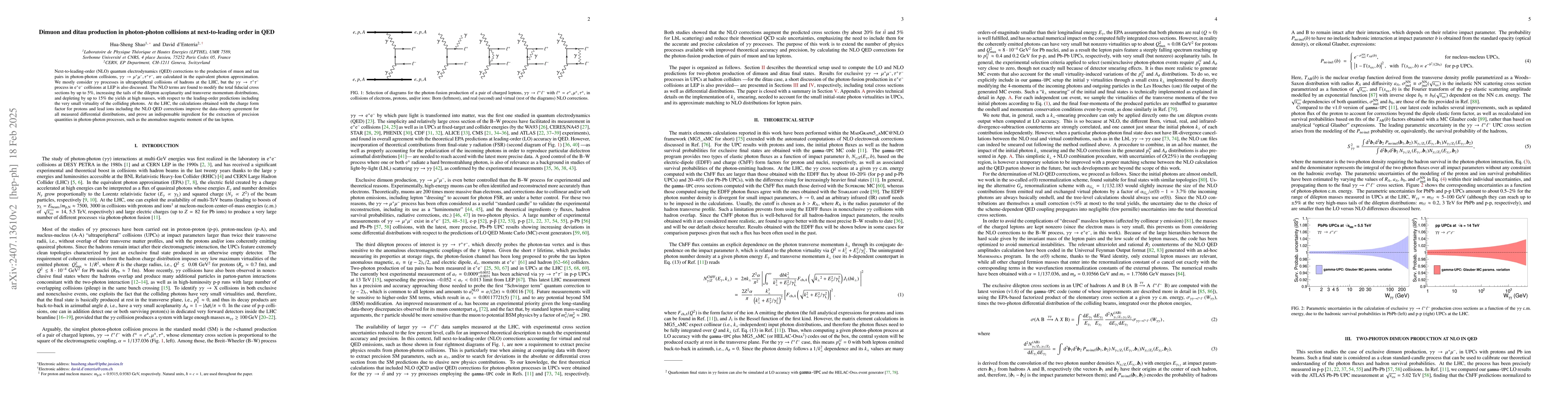 Thumbnail for Dimuon and ditau production in photon-photon collisions at
  next-to-leading order in QED