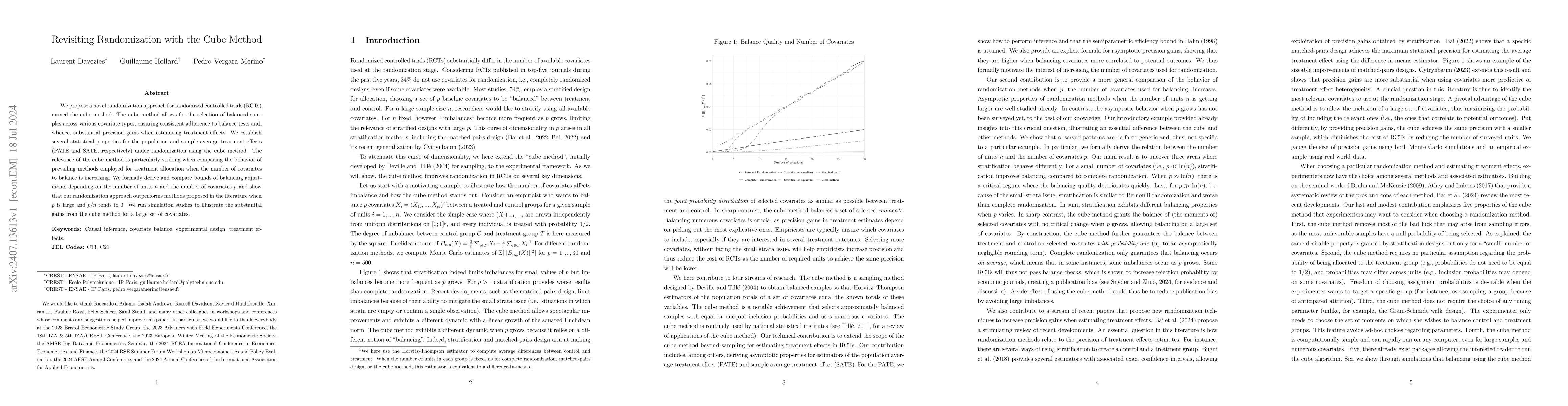 Thumbnail for Revisiting Randomization with the Cube Method
