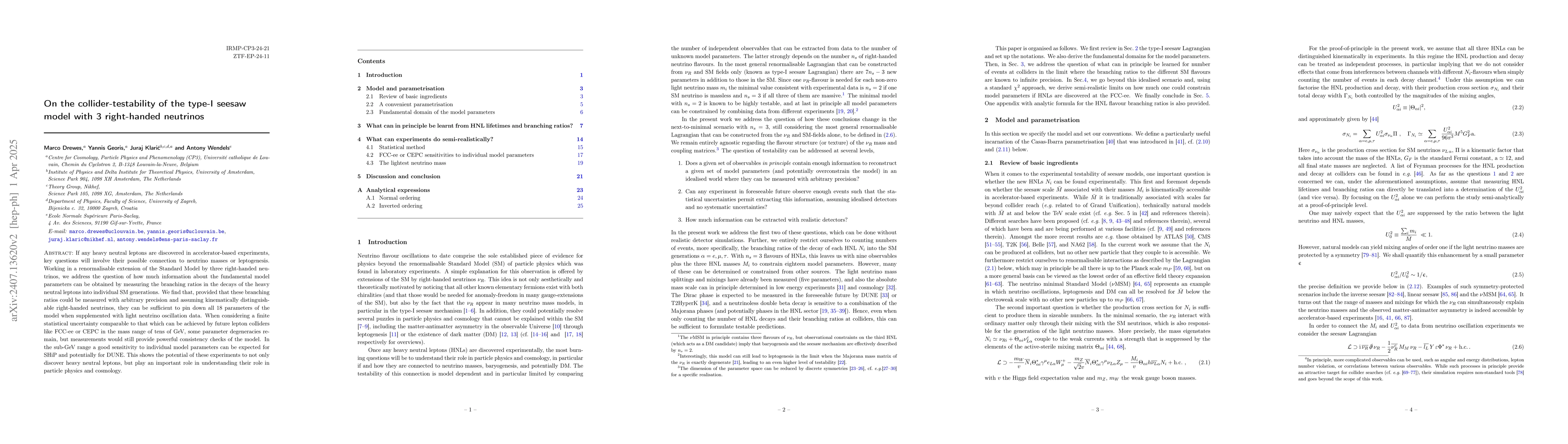 Thumbnail for On the collider-testability of the type-I seesaw model with 3
  right-handed neutrinos