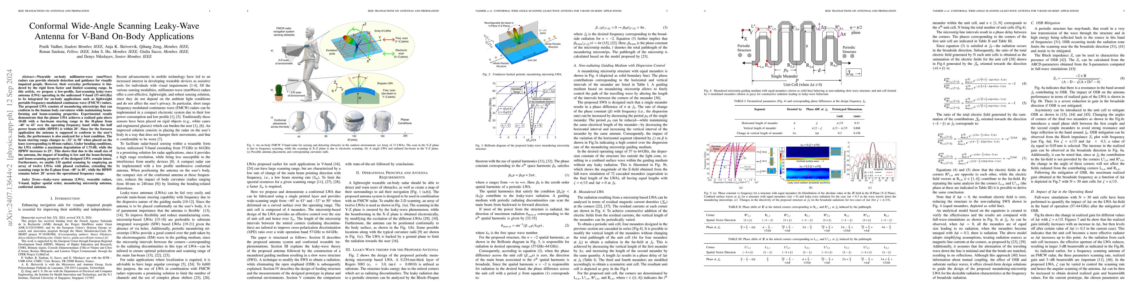 Thumbnail for Conformal Wide-Angle Scanning Leaky-Wave Antenna for V-Band On-Body
  Applications