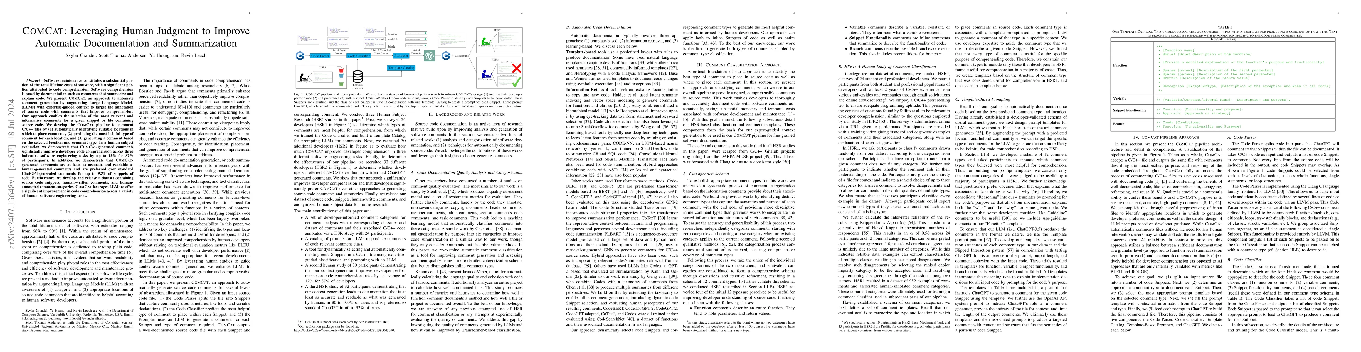 Thumbnail for COMCAT: Leveraging Human Judgment to Improve Automatic Documentation and
  Summarization