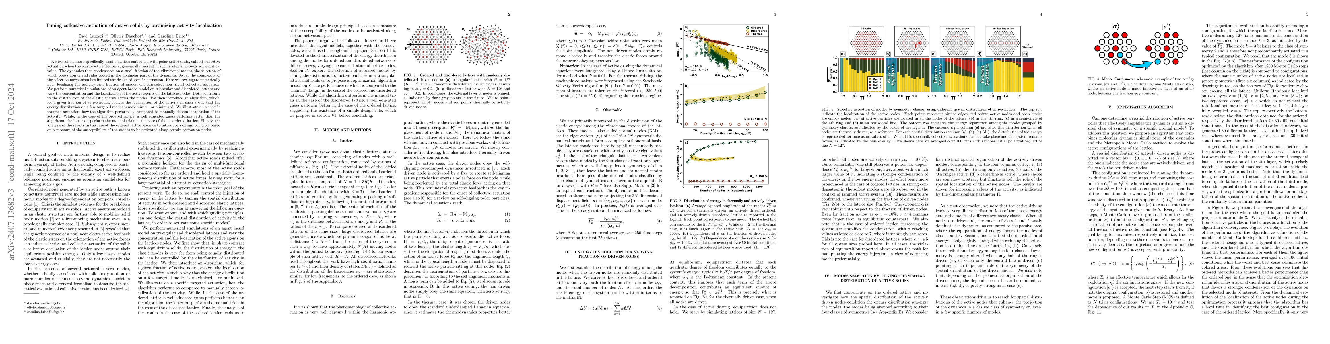 Thumbnail for Tuning collective actuation of active solids by optimizing activity
  localization