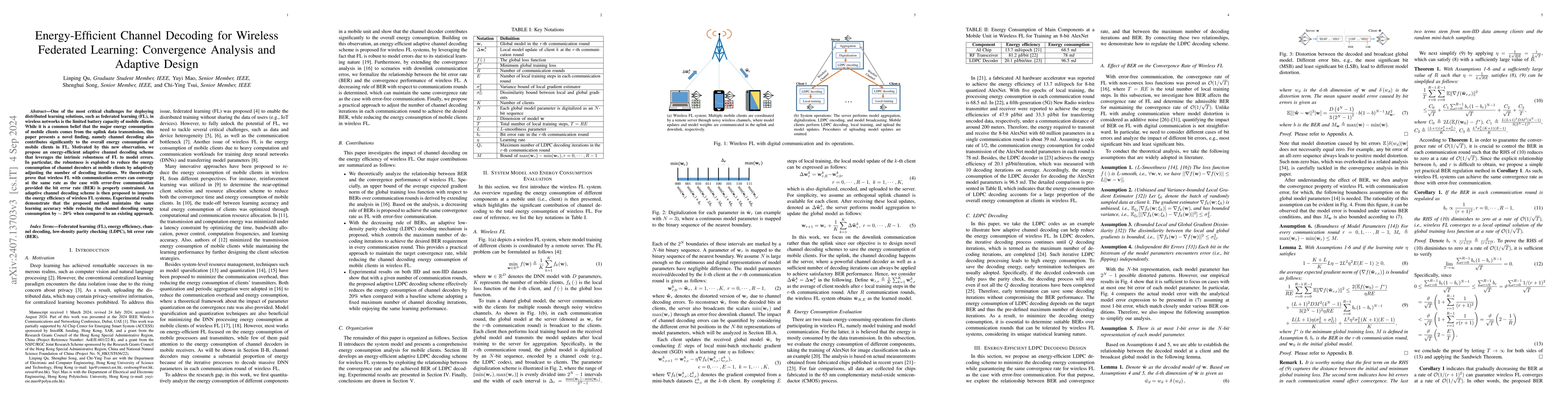 Thumbnail for Energy-Efficient Channel Decoding for Wireless Federated Learning:
  Convergence Analysis and Adaptive Design