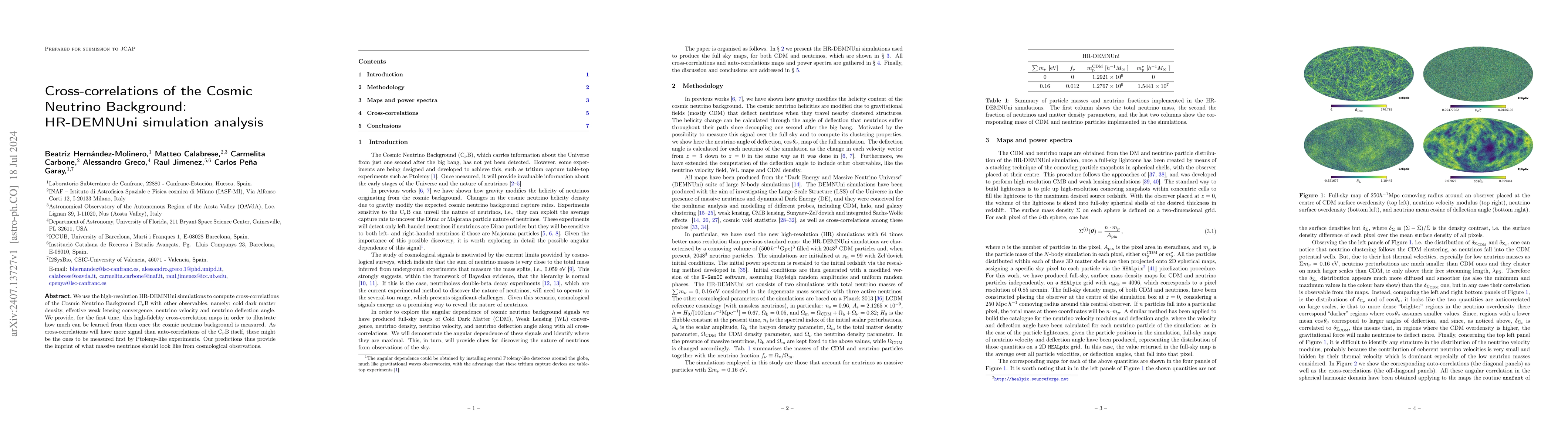Thumbnail for Cross-correlations of the Cosmic Neutrino Background: HR-DEMNUni
  simulation analysis