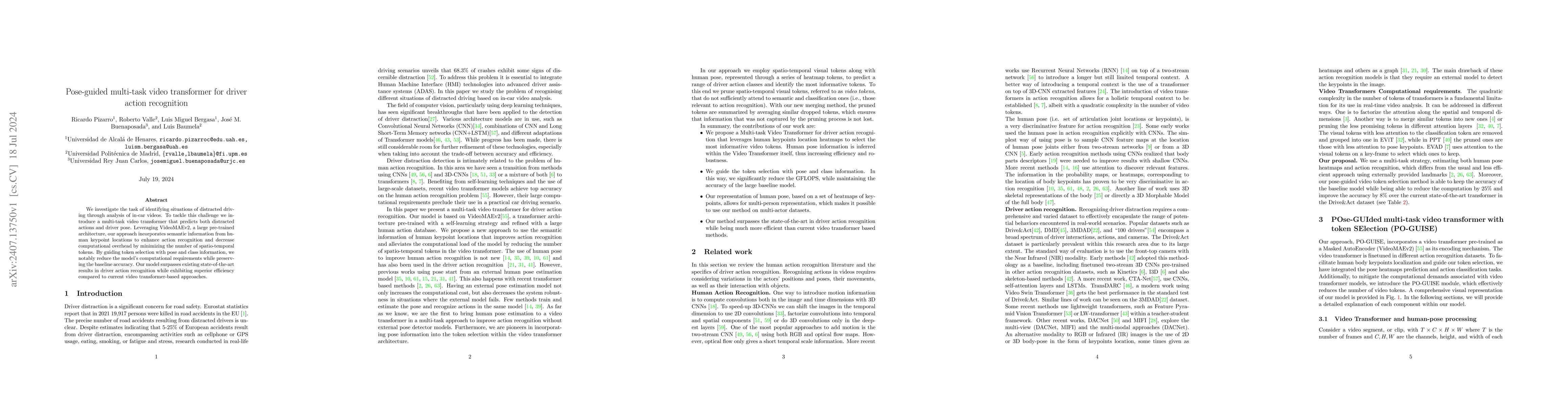 Thumbnail for Pose-guided multi-task video transformer for driver action recognition