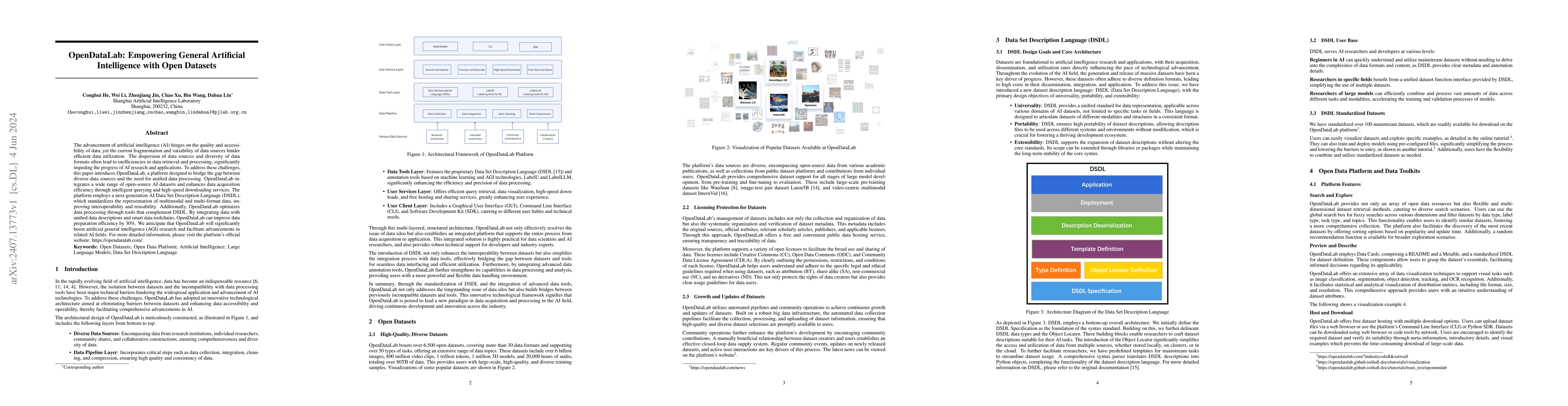 Thumbnail for OpenDataLab: Empowering General Artificial Intelligence with Open
  Datasets