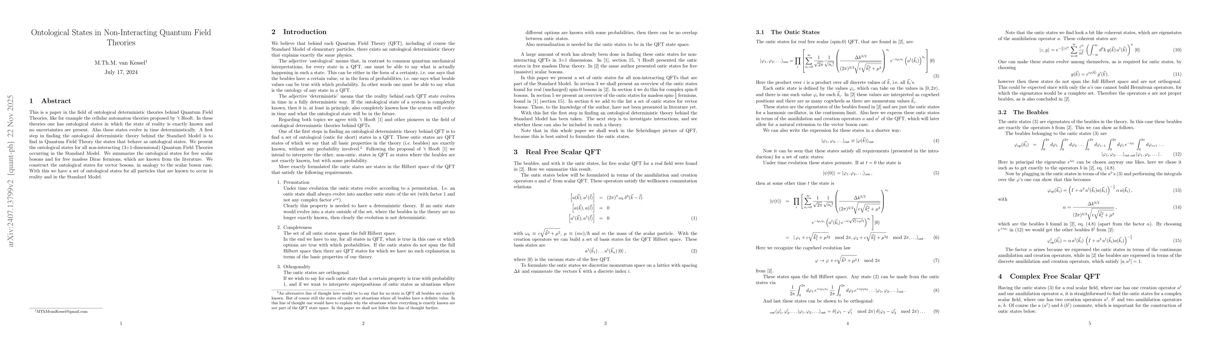 Thumbnail for Ontological States in Non-Interacting Quantum Field Theories