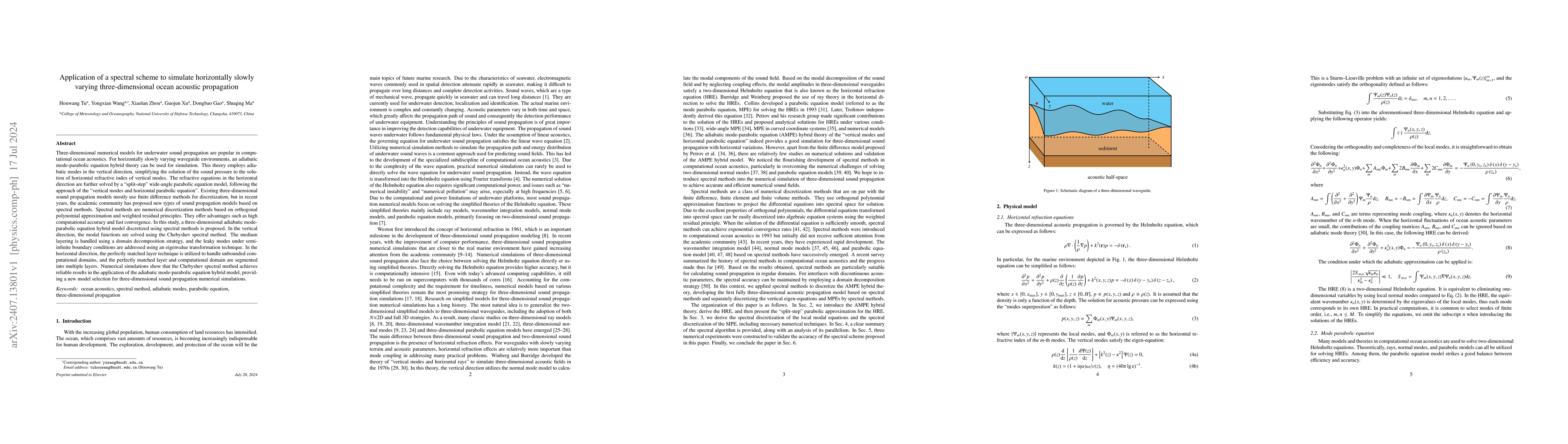 Thumbnail for Application of a spectral scheme to simulate horizontally slowly varying
  three-dimensional ocean acoustic propagation