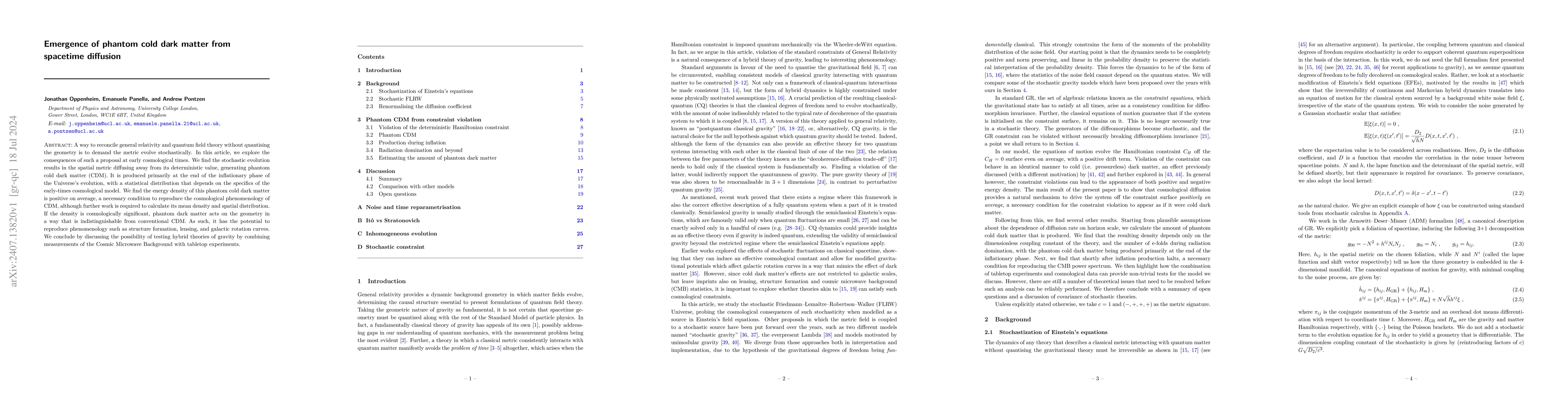 Thumbnail for Emergence of phantom cold dark matter from spacetime diffusion