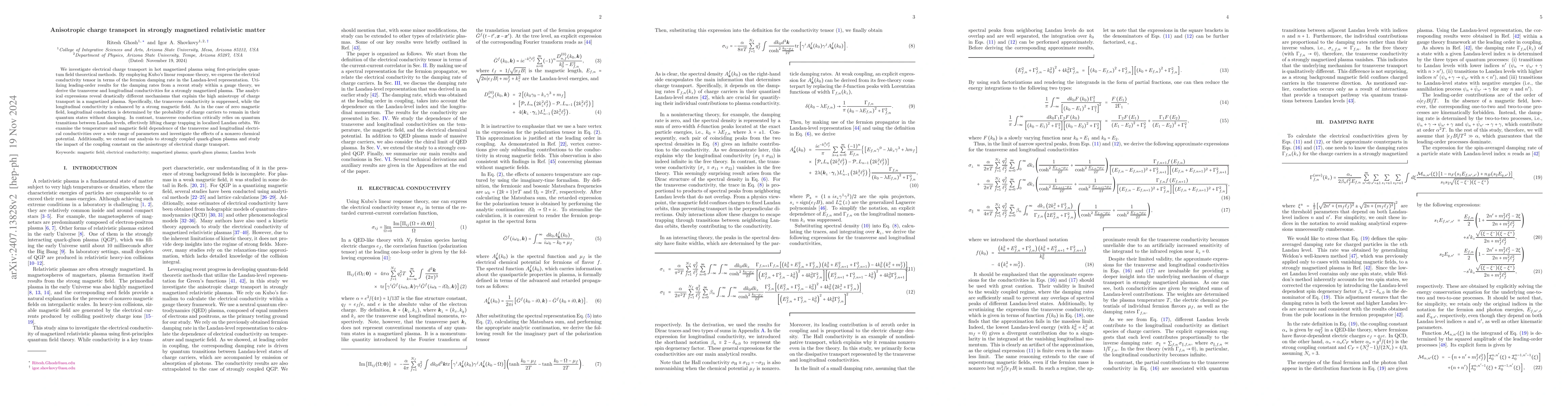 Thumbnail for Anisotropic charge transport in strongly magnetized relativistic matter