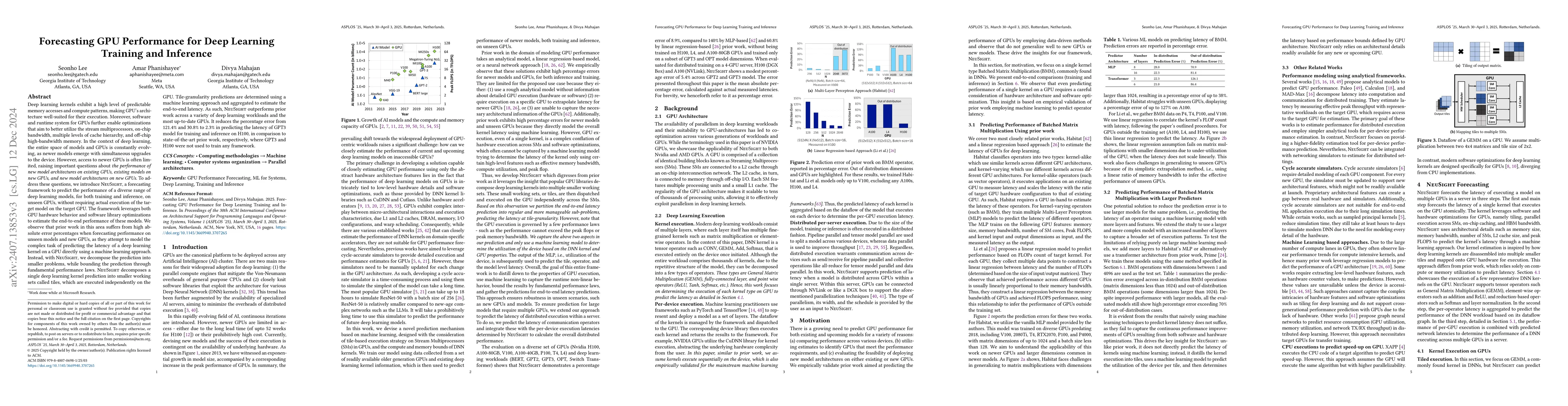 Thumbnail for Data-driven Forecasting of Deep Learning Performance on GPUs