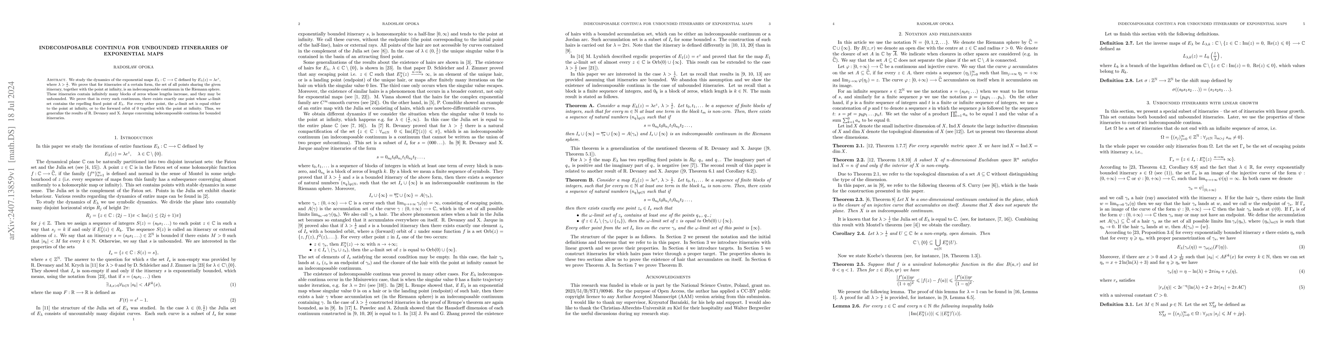 Thumbnail for Indecomposable continua for unbounded itineraries of exponential maps