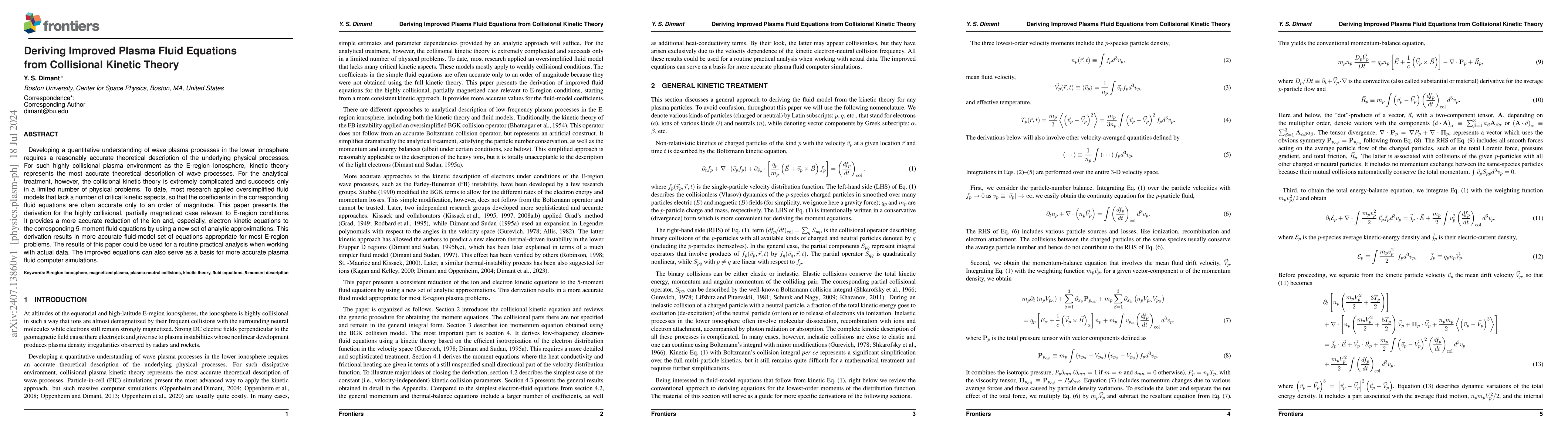 Thumbnail for Deriving improved plasma fluid equations from collisional kinetic theory