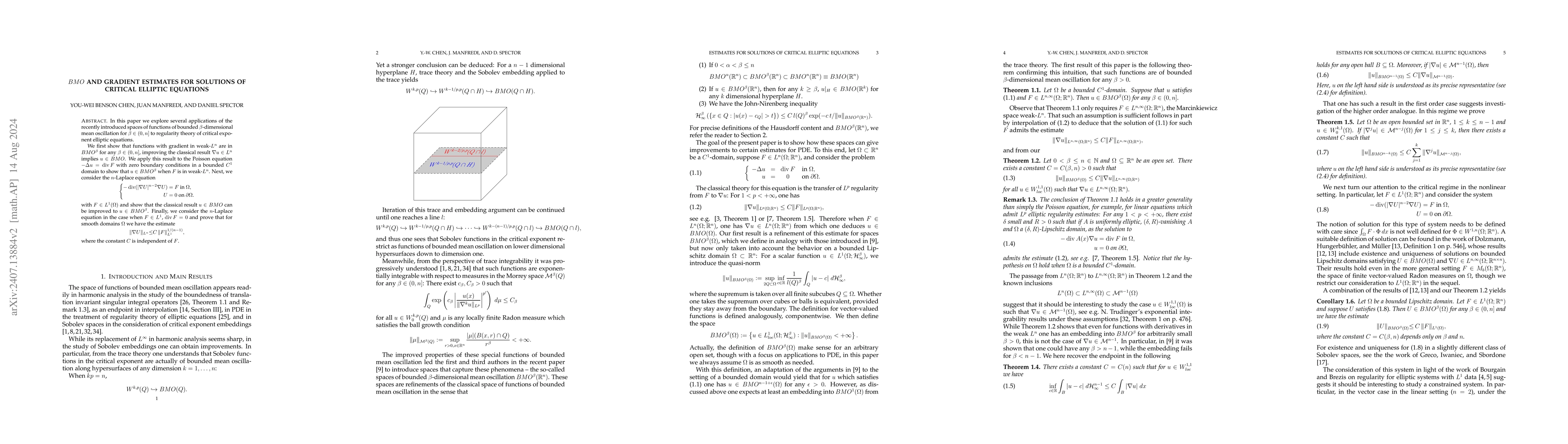 Thumbnail for $BMO$ and gradient estimates for solutions of critical elliptic
  equations