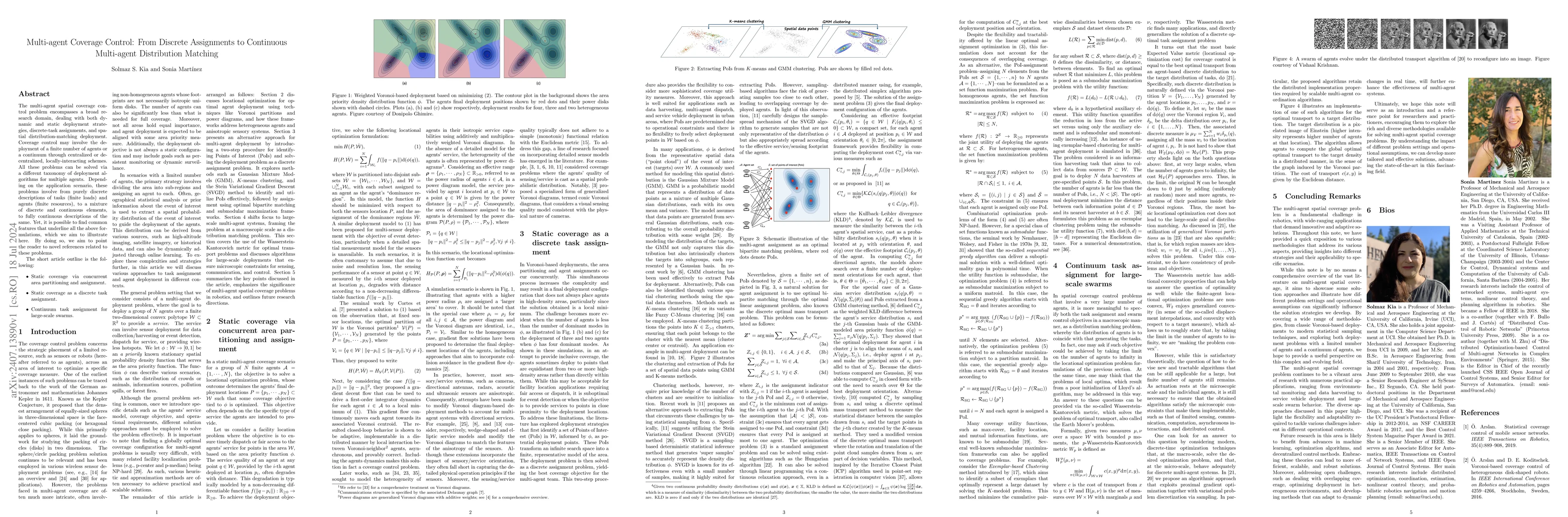 Thumbnail for Multi-agent Coverage Control: From Discrete Assignments to Continuous
  Multi-agent Distribution Matching