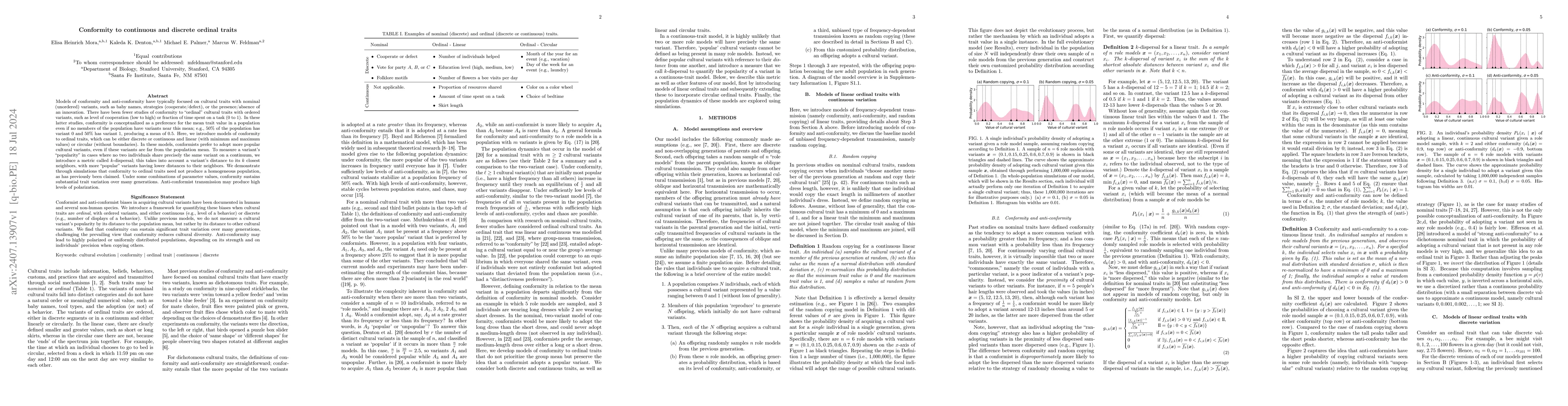 Thumbnail for Conformity to continuous and discrete ordinal traits