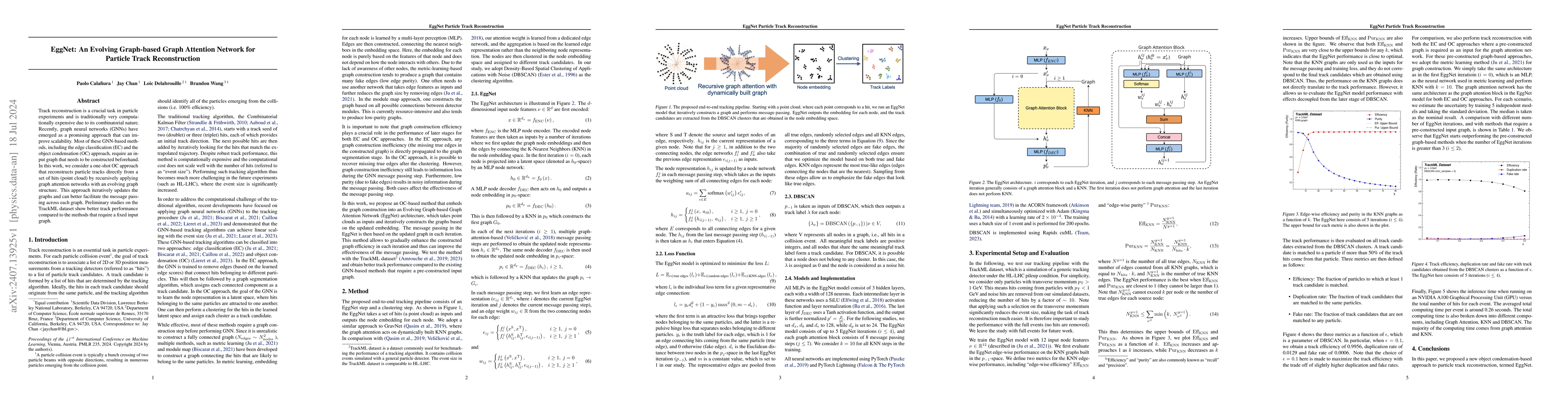 Thumbnail for EggNet: An Evolving Graph-based Graph Attention Network for Particle
  Track Reconstruction