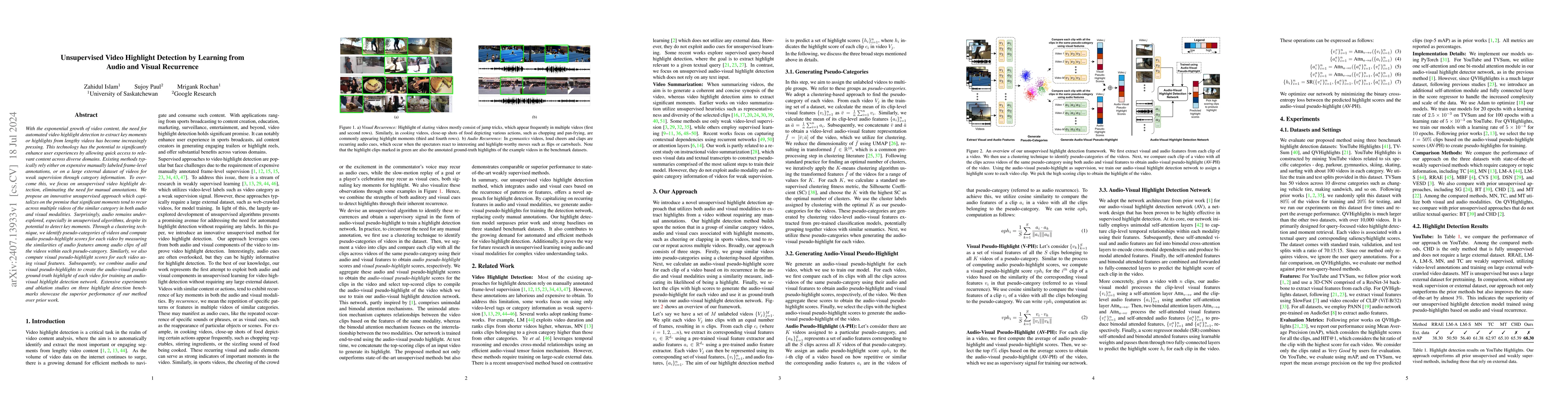 Thumbnail for Unsupervised Video Highlight Detection by Learning from Audio and Visual
  Recurrence
