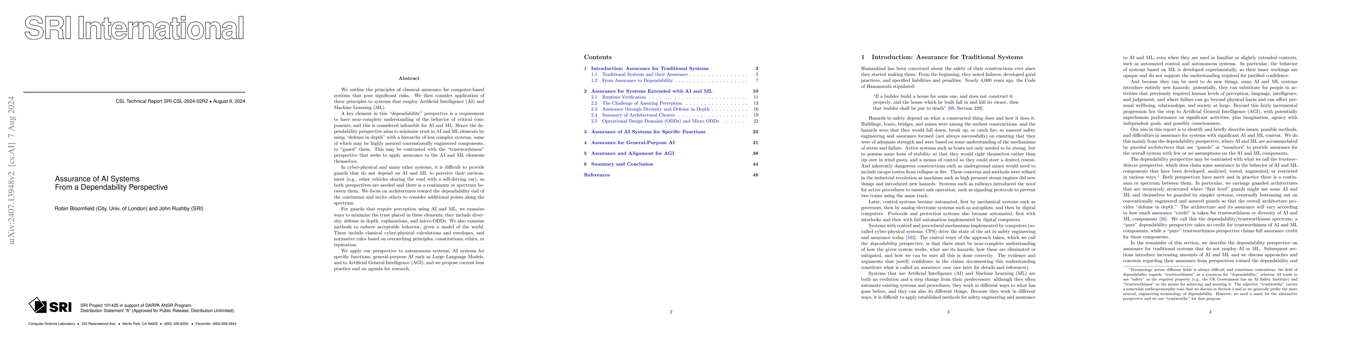 Thumbnail for Assurance of AI Systems From a Dependability Perspective