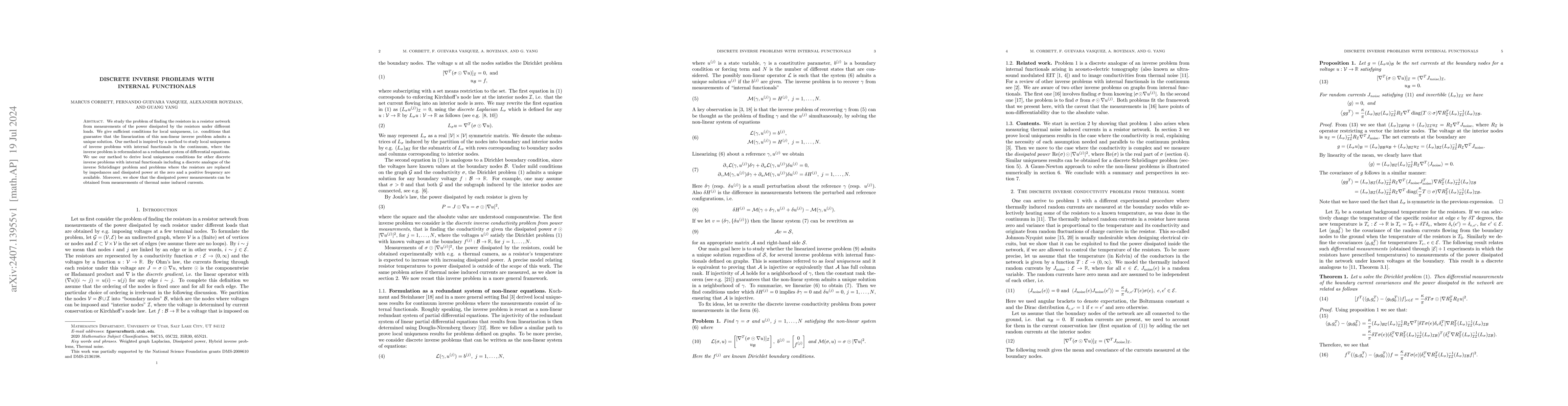 Thumbnail for Discrete inverse problems with internal functionals