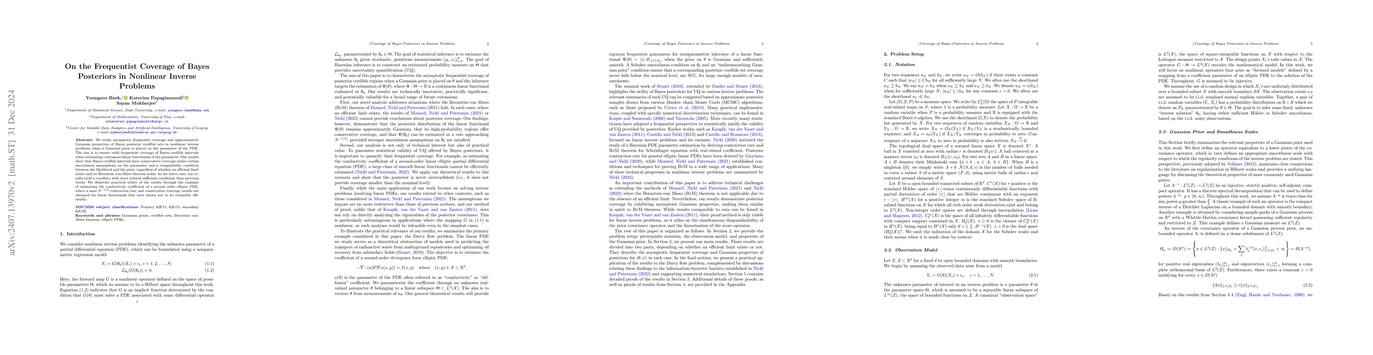 Thumbnail for On the Frequentist Coverage of Bayes Posteriors in Nonlinear Inverse
  Problems