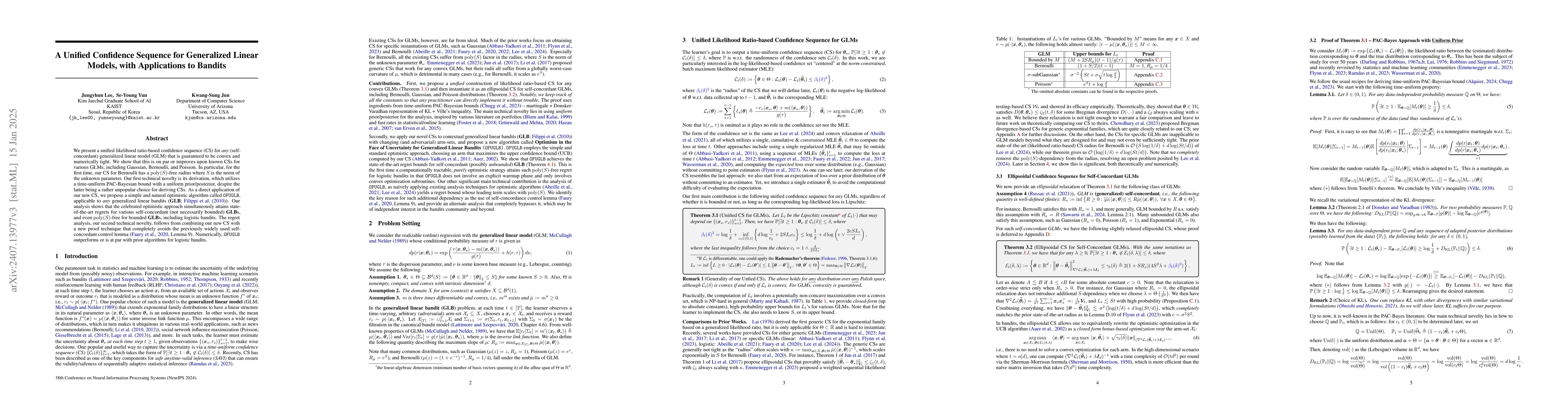 Thumbnail for A Unified Confidence Sequence for Generalized Linear Models, with
  Applications to Bandits