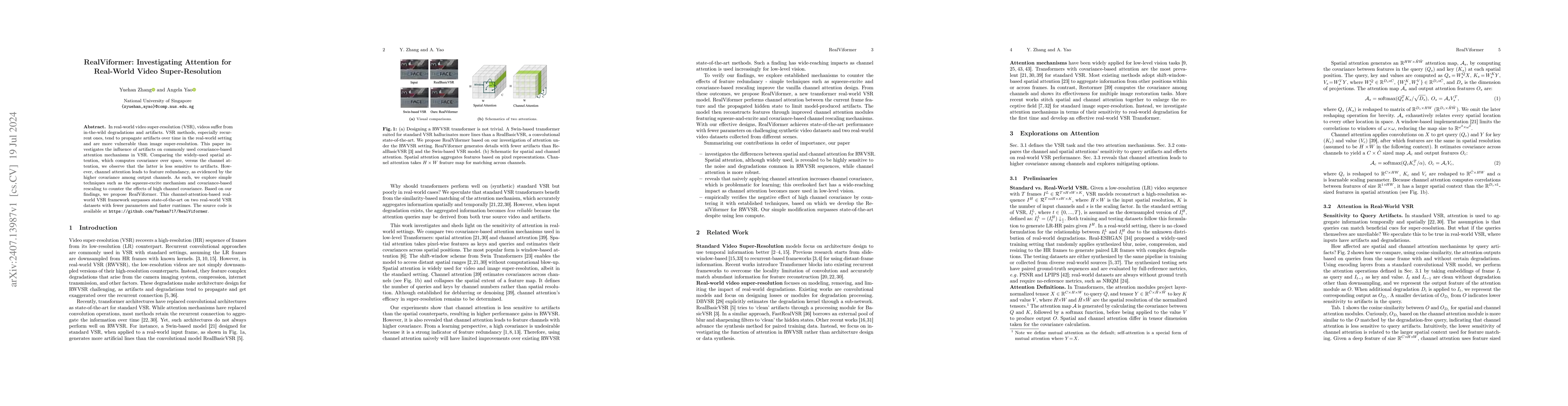 Thumbnail for RealViformer: Investigating Attention for Real-World Video
  Super-Resolution