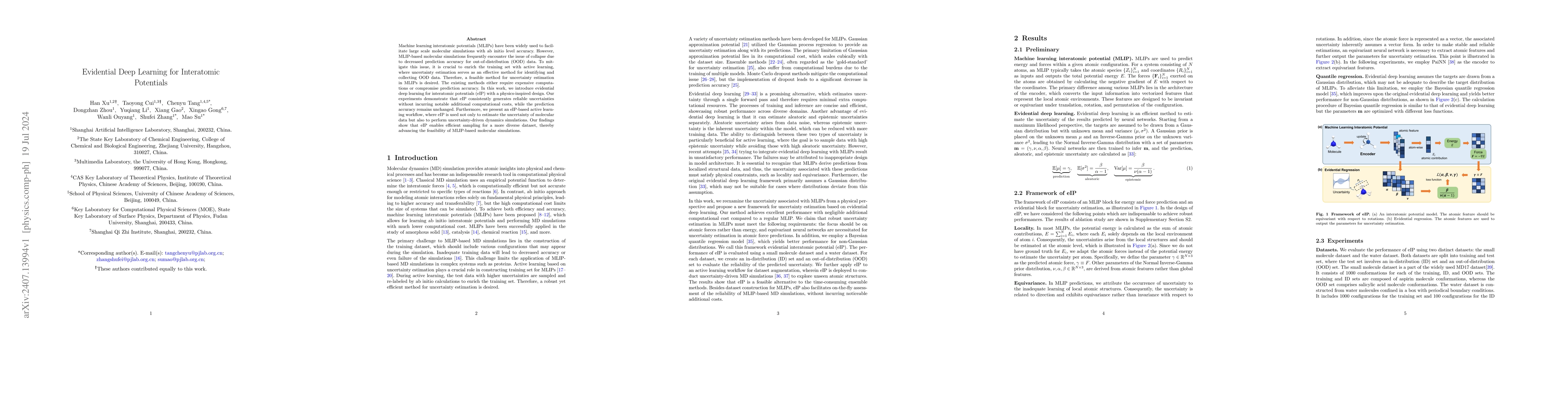 Thumbnail for Evidential Deep Learning for Interatomic Potentials