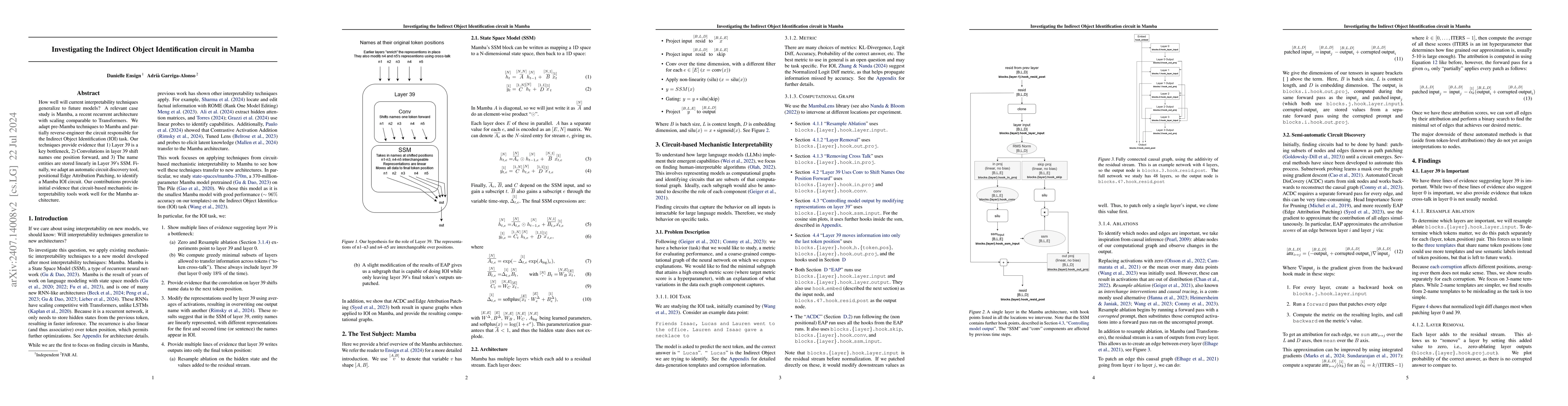 Thumbnail for Investigating the Indirect Object Identification circuit in Mamba