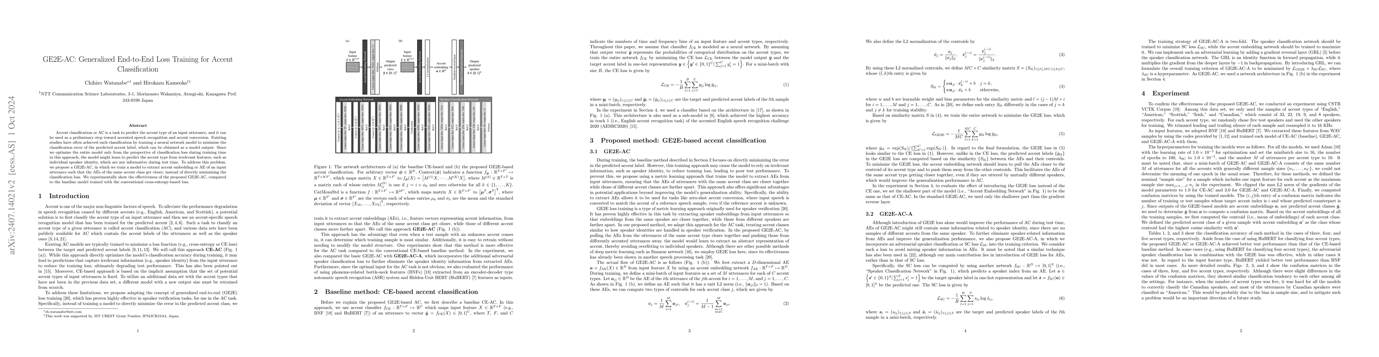 Thumbnail for GE2E-AC: Generalized End-to-End Loss Training for Accent Classification