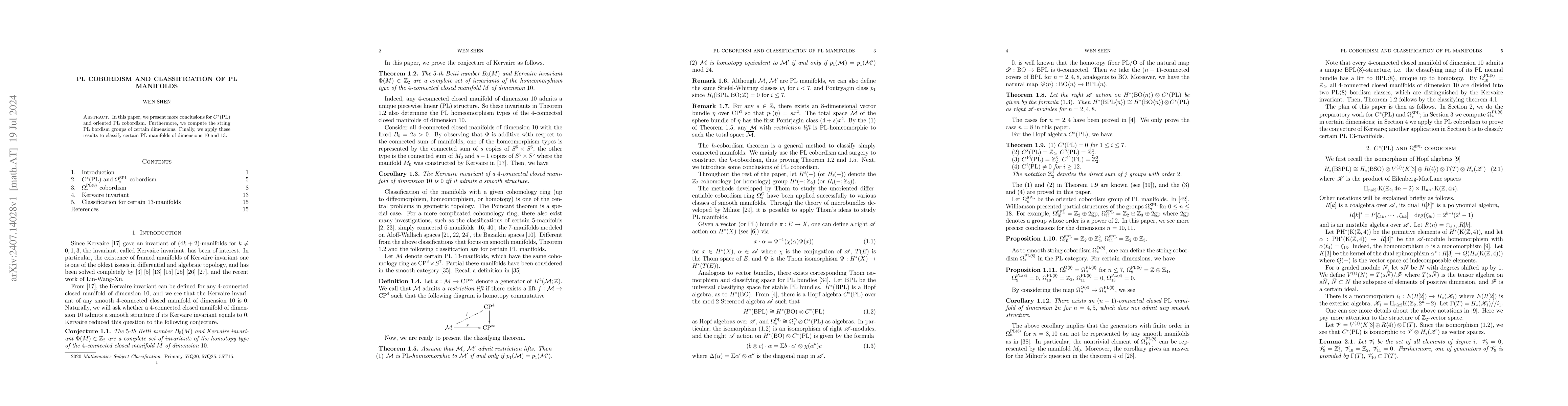 Thumbnail for PL cobordism and classification of PL manifolds