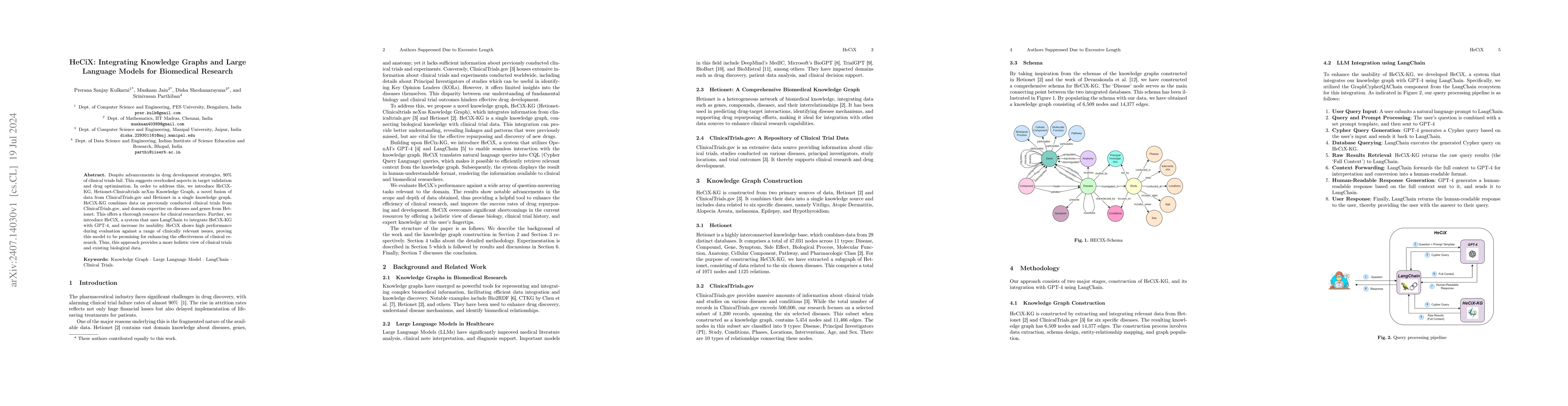 Thumbnail for HeCiX: Integrating Knowledge Graphs and Large Language Models for
  Biomedical Research